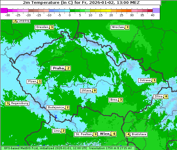 Temperatur, 2. 1. 2026