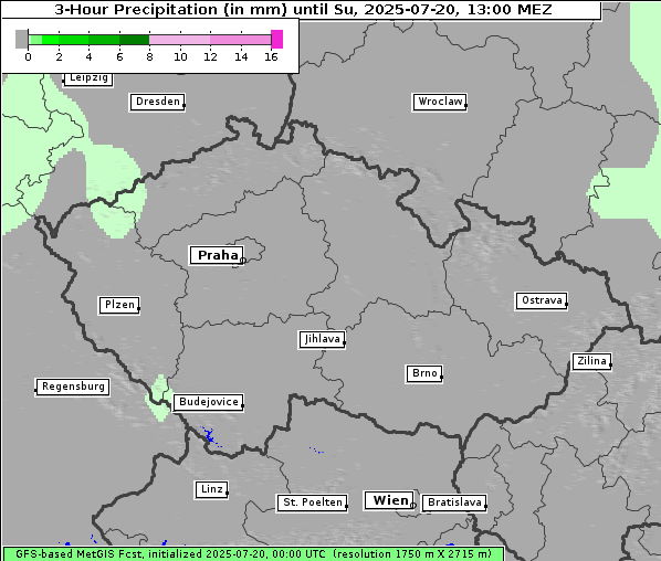 Niederschlag, 20. 7. 2025