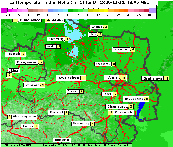 Temperatur, 16. 12. 2025