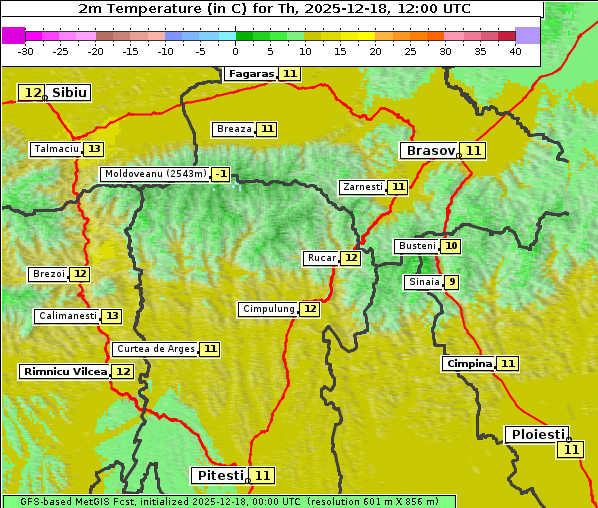 Temperatur, 18. 12. 2025
