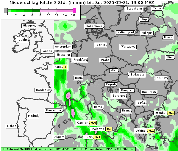 Niederschlag, 21. 12. 2025