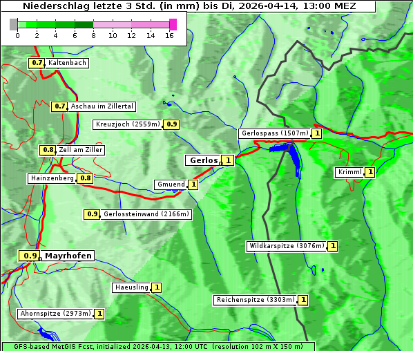 Niederschlag, 14. 4. 2026