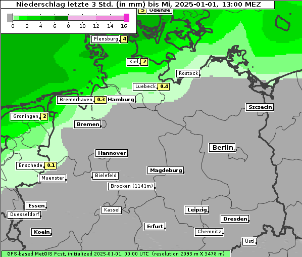 Niederschlag, 1. 1. 2025