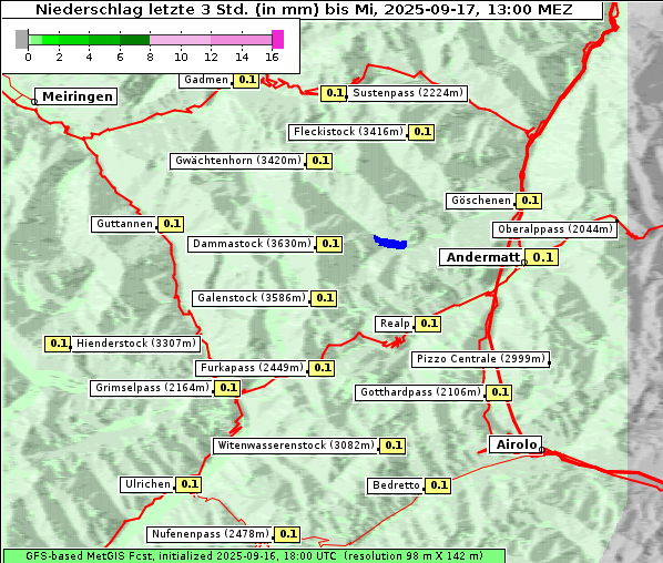 Niederschlag, 17. 9. 2025