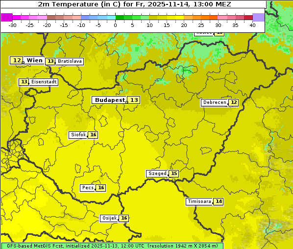 Temperatur, 14. 11. 2025