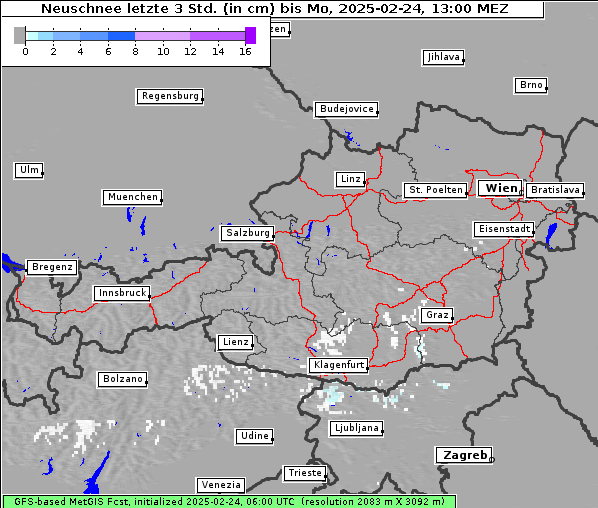 Neuschnee, 24. 2. 2025