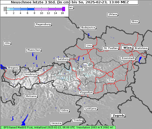 Neuschnee, 23. 2. 2025