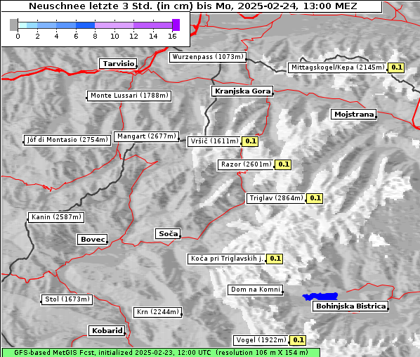 Neuschnee, 24. 2. 2025