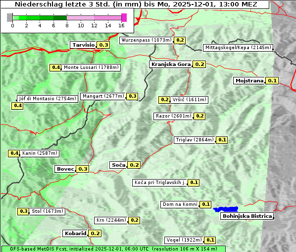 Niederschlag, 1. 12. 2025