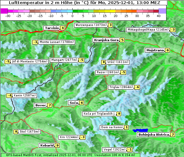 Temperatur, 1. 12. 2025