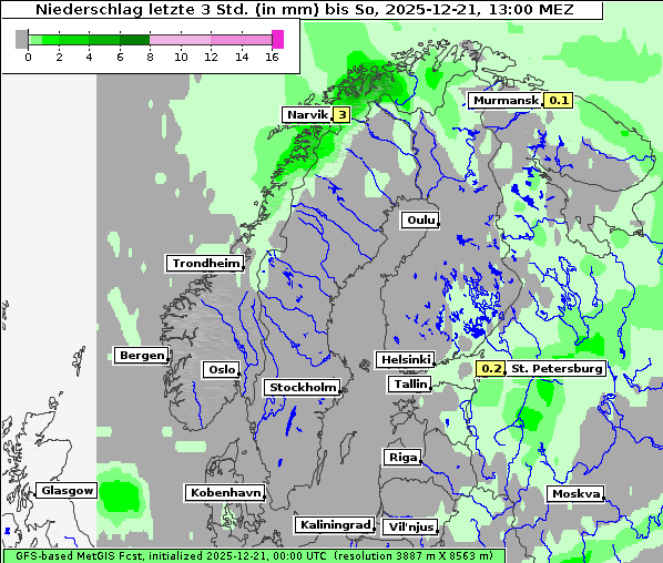 Niederschlag, 21. 12. 2025