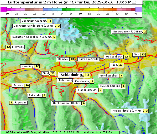 Temperatur, 16. 10. 2025