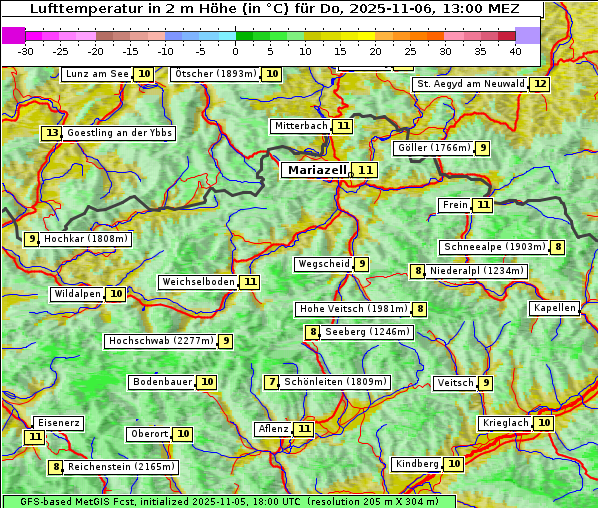 Temperatur, 6. 11. 2025