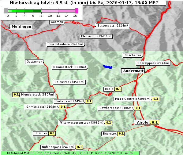 Niederschlag, 17. 1. 2026