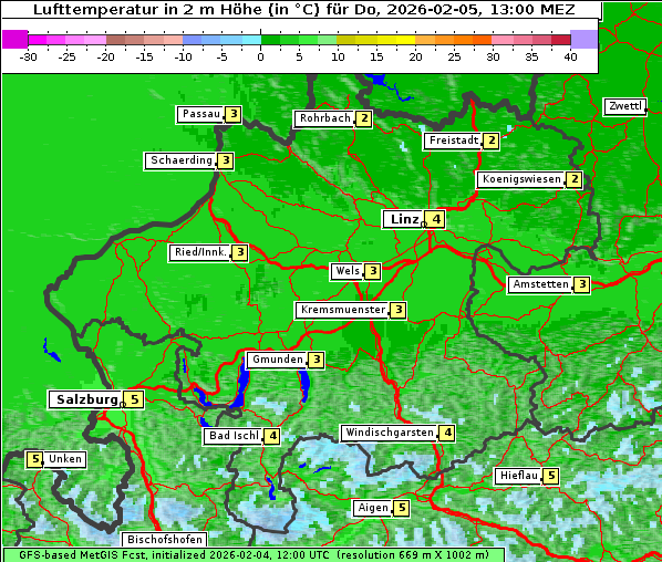 Temperatur, 5. 2. 2026