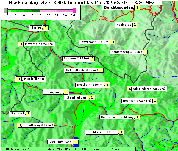 Niederschlag, 16. 2. 2026