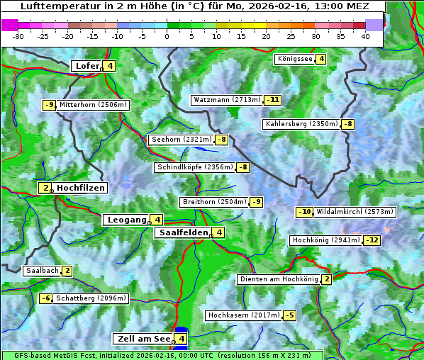 Temperatur, 16. 2. 2026