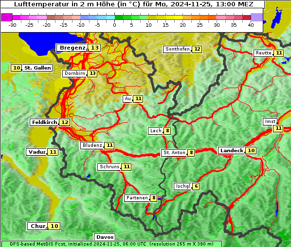 Temperatur, 25. 11. 2024