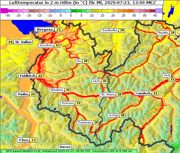 Temperatur, 23. 7. 2025