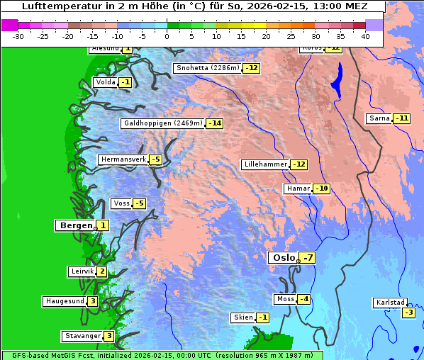Temperatur, 15. 2. 2026