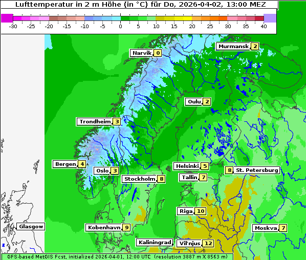 Temperatur, 2. 4. 2026