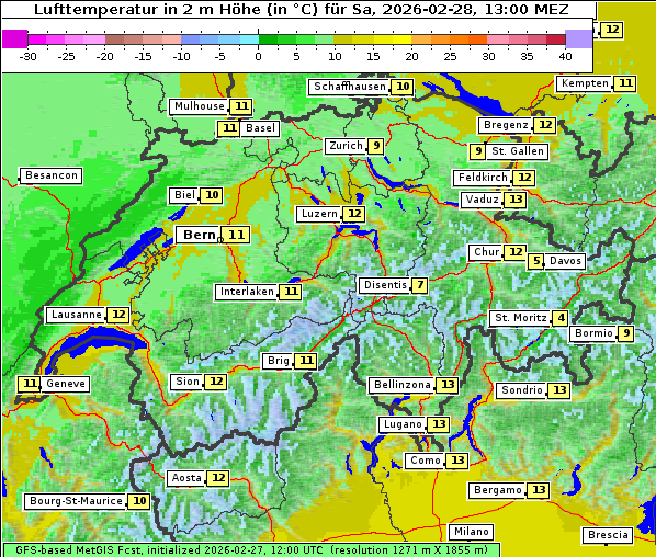 Temperatur, 28. 2. 2026