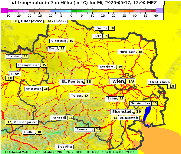 Temperatur, 17. 9. 2025