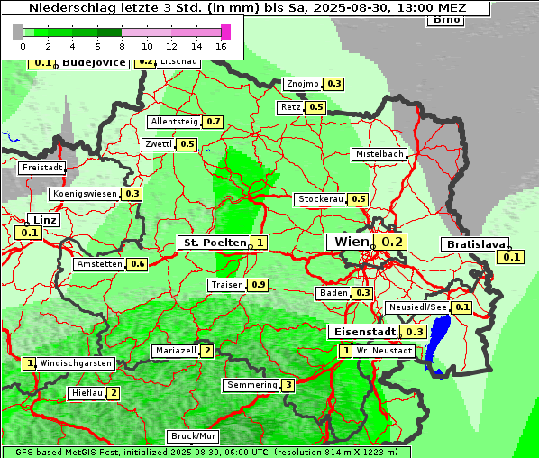 Niederschlag, 30. 8. 2025