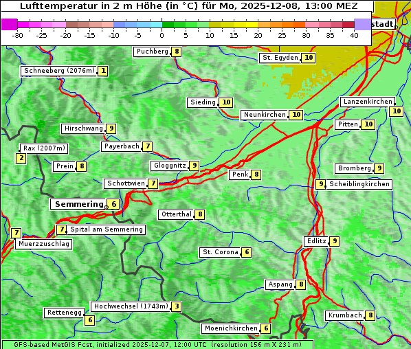 Temperatur, 8. 12. 2025