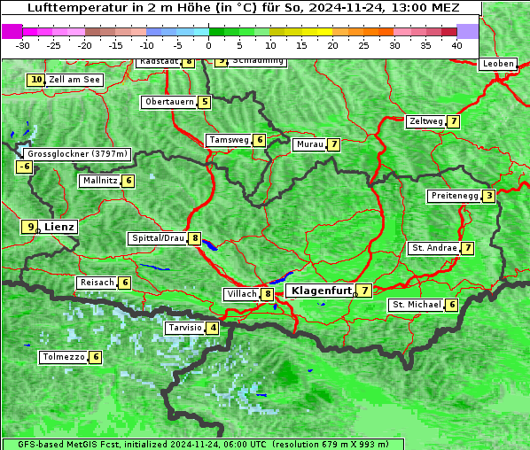 Temperatur, 24. 11. 2024