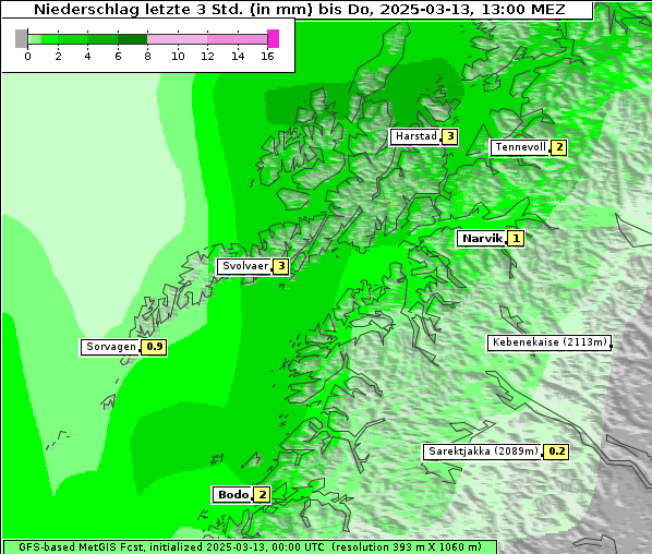 Niederschlag, 13. 3. 2025