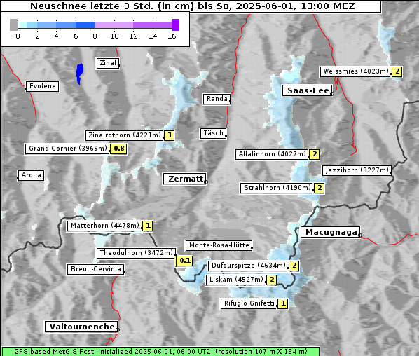 Neuschnee, 1. 6. 2025