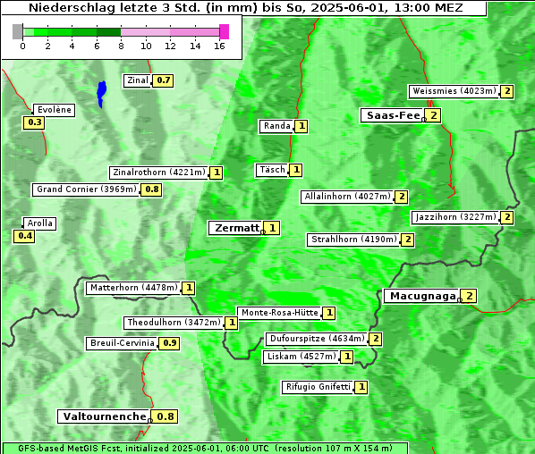 Niederschlag, 1. 6. 2025