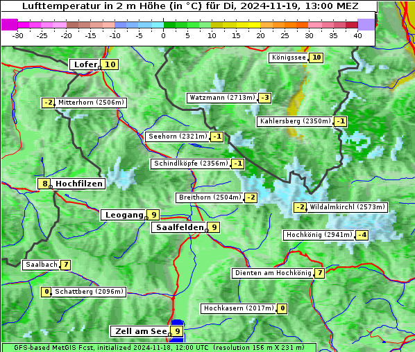 Temperatur, 19. 11. 2024