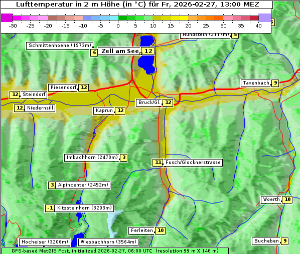 Temperatur, 27. 2. 2026