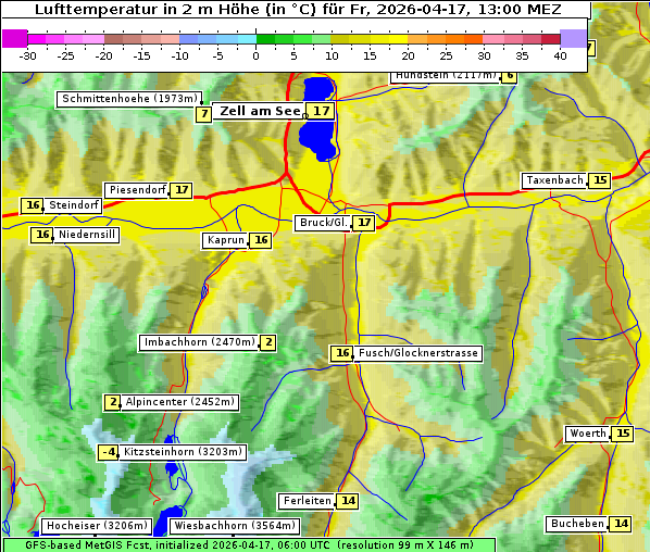 Temperatur, 17. 4. 2026