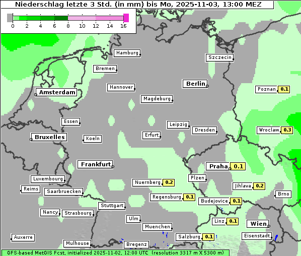 Niederschlag, 3. 11. 2025