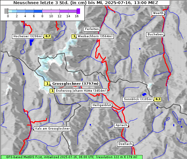 Neuschnee, 16. 7. 2025