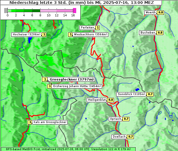 Niederschlag, 16. 7. 2025