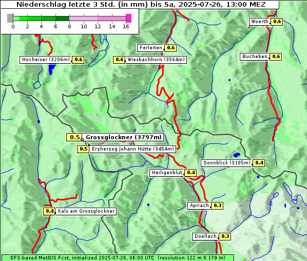 Niederschlag, 26. 7. 2025