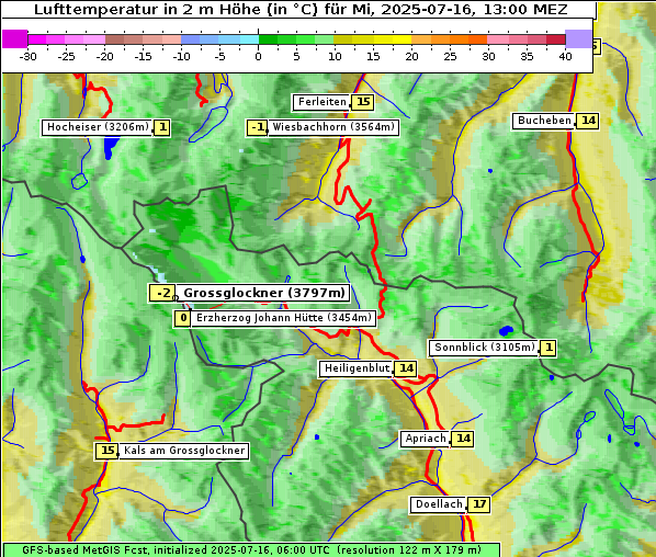 Temperatur, 16. 7. 2025