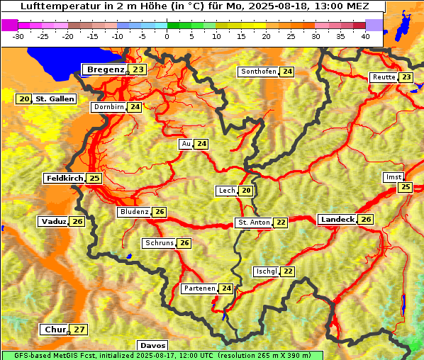 Temperatur, 18. 8. 2025