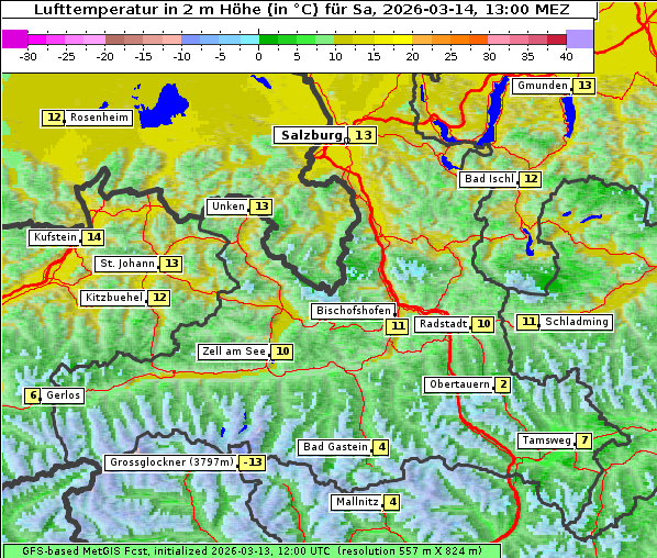 Temperatur, 14. 3. 2026