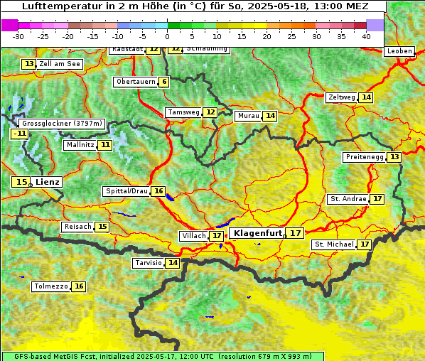 Temperatur, 18. 5. 2025