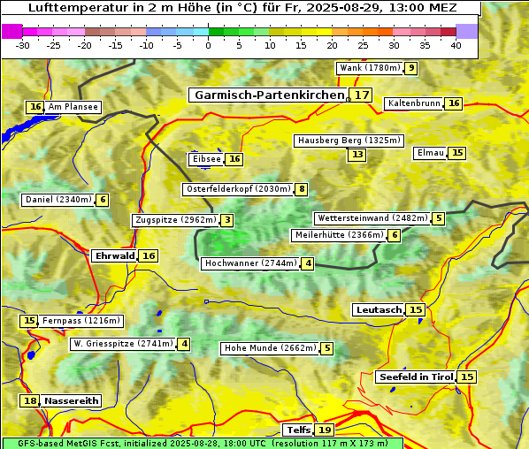 Temperatur, 29. 8. 2025