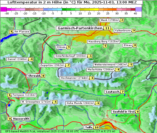 Temperatur, 3. 11. 2025