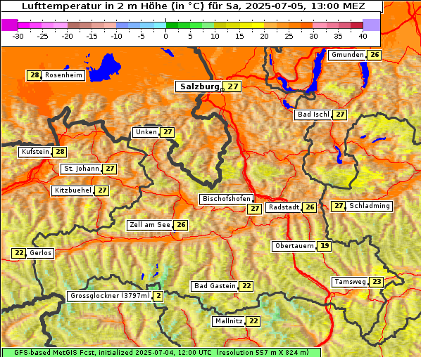 Temperatur, 5. 7. 2025