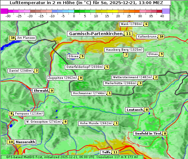 Temperatur, 21. 12. 2025