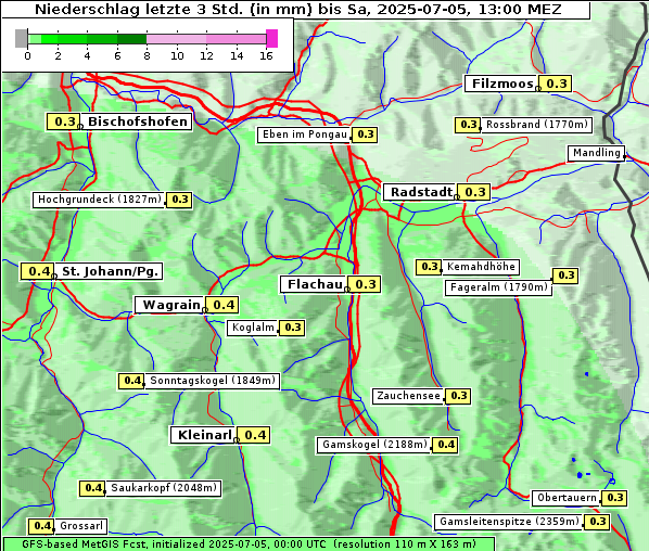 Niederschlag, 5. 7. 2025