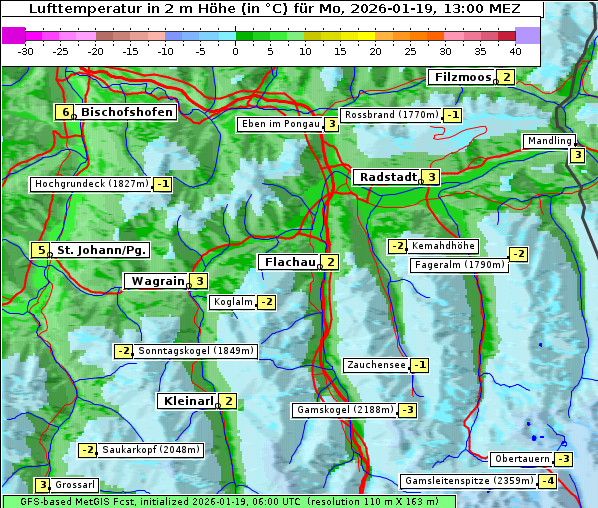 Temperatur, 19. 1. 2026